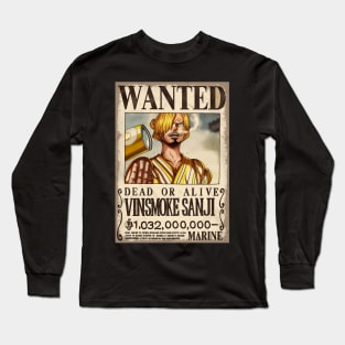 NEW BOUNTY WANTED VISMOKE SANJI Long Sleeve T-Shirt